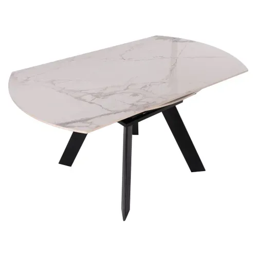 Table extensible  L.90/150 cm AVA Blanc marbré/ céramique vue 3/4