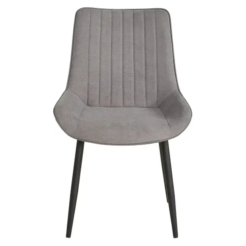 Chaise bi-matière ST MORITZ gris/ gris vue de face