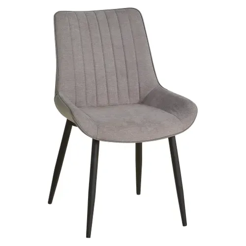 Chaise bi-matière ST MORITZ gris/ gris vue 3/4