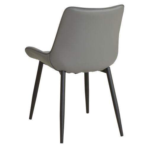 Chaise bi-matière ST MORITZ gris/ gris vue de derrière