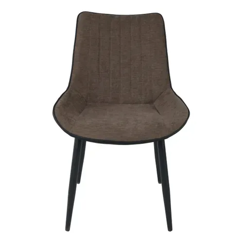 Chaise bi-matière ST MORITZ taupe/noir vue de face