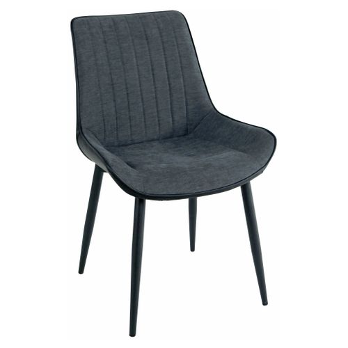 Chaise bi-matière ST MORITZ gris/noir