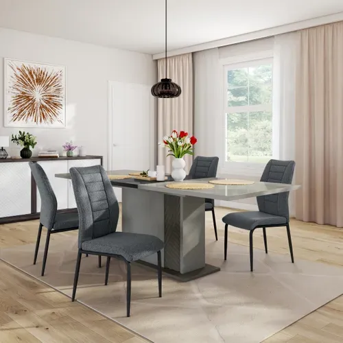 Lot 4 chaises ISABELLA Gris anthracite vue d'ambiance 1