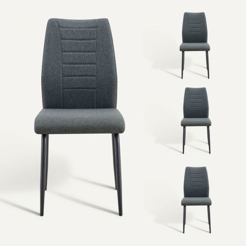 Lot 4 chaises ISABELLA Gris anthracite vue de face