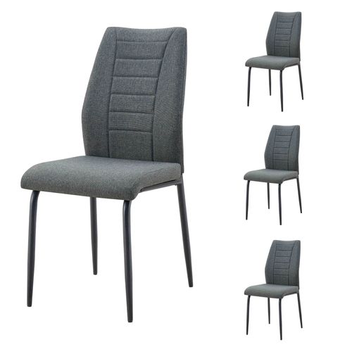 Lot 4 chaises ISABELLA Gris anthracite vue de profil