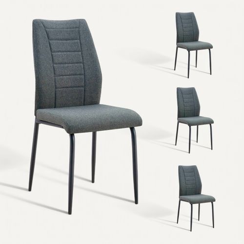 Lot 4 chaises ISABELLA Gris anthracite vue 3/4