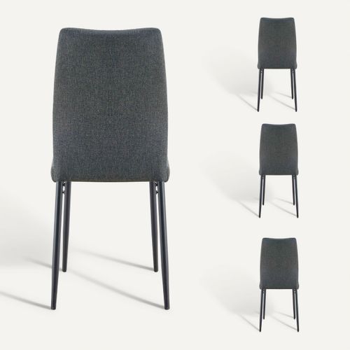 Lot 4 chaises ISABELLA Gris anthracite vue de derrière
