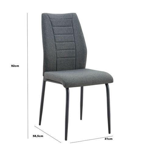 Lot 4 chaises ISABELLA Gris anthracite