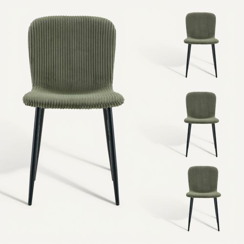 Lot 4 chaises MATHILDE Kaki vue de face