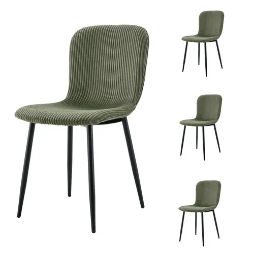 Lot 4 chaises MATHILDE Kaki vue de profil