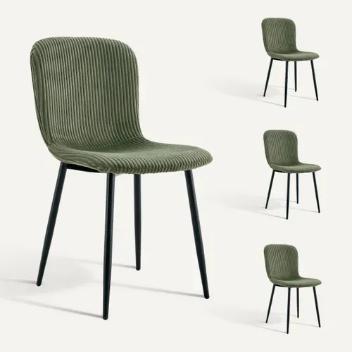 Lot 4 chaises MATHILDE Kaki vue 3/4