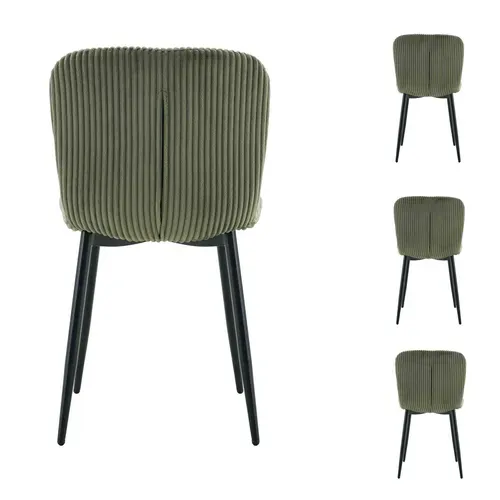 Lot 4 chaises MATHILDE Kaki vue de derrière
