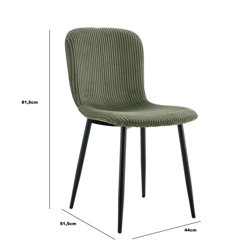 Lot 4 chaises MATHILDE Kaki