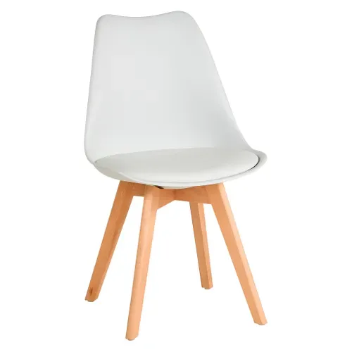 Chaise NORVEGE Blanc vue 3/4