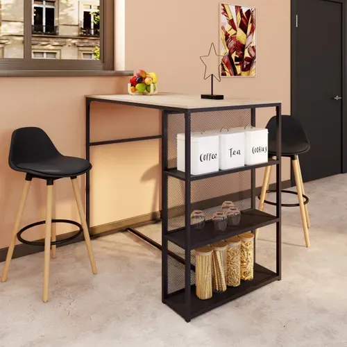 Tabouret bar H70 NORVEGE Noir vue d'ambiance 1