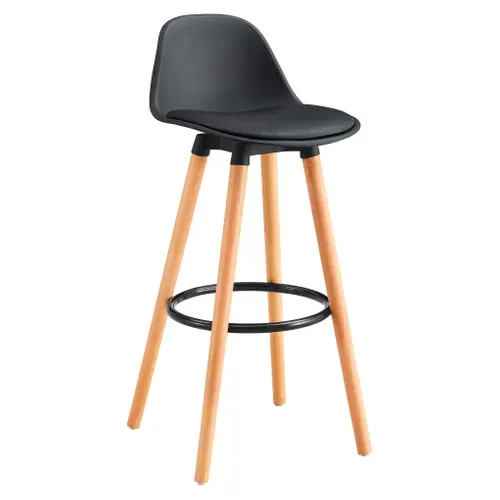 Tabouret bar H70 NORVEGE Noir vue 3/4