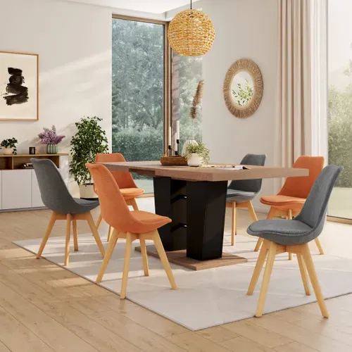 Chaise tissu NORVEGE Terracotta