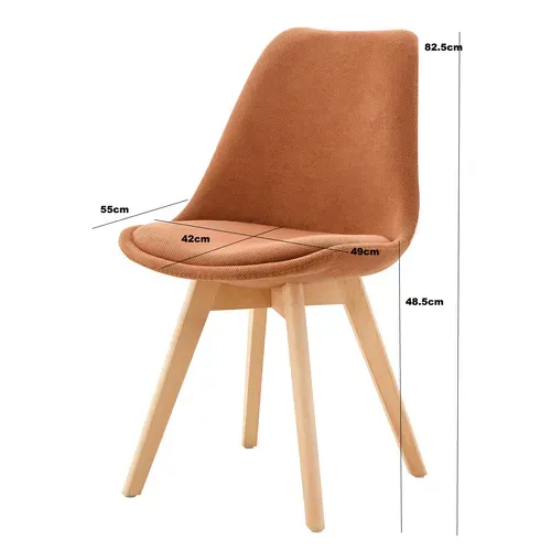 Chaise tissu NORVEGE Terracotta
