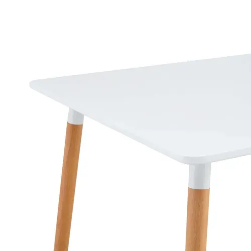 Coin repas table + 4 chaises SAMY Blanc / gris vue détaillée