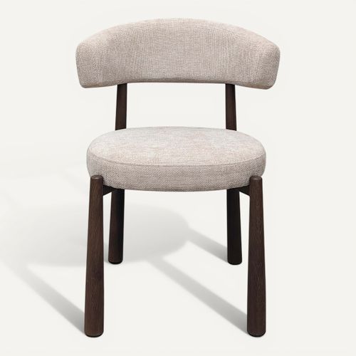 Chaise SANDRA Imitation noyer / écru vue de face