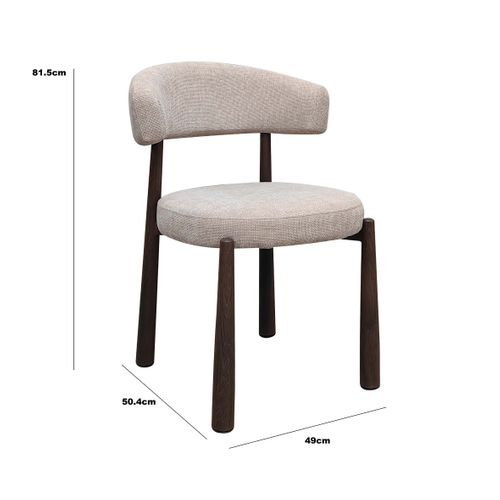 Chaise SANDRA Imitation noyer / écru