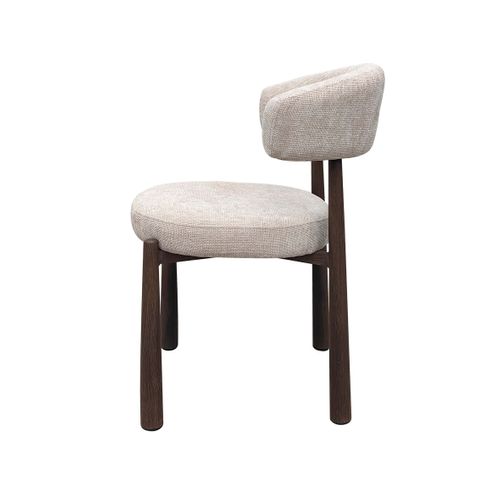 Chaise SANDRA Imitation noyer / écru