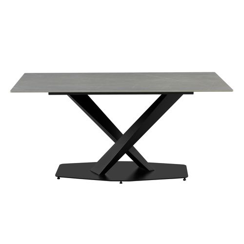 Table céramique L. 160 ELLA Gris clair vue de face