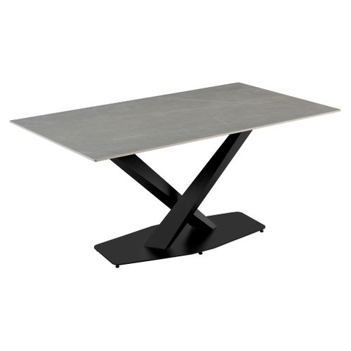 Table céramique L. 160 ELLA Gris clair vue 3/4