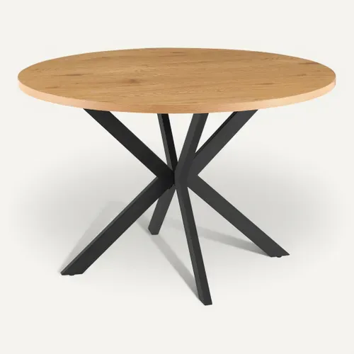Table L. 120 cm BONNIE Imitation chêne / Noir vue de face
