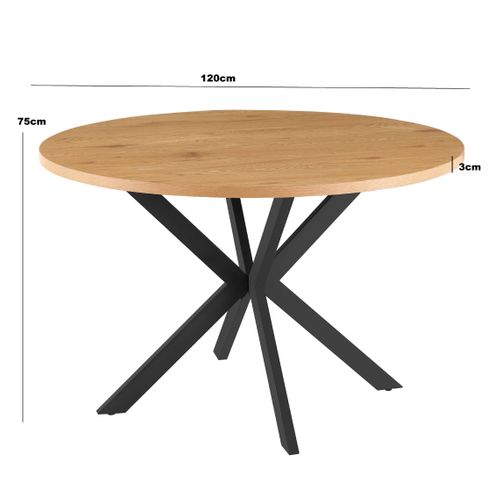 Table L. 120 cm BONNIE Imitation chêne / Noir