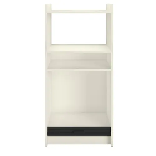 Meuble De Rangement De Cuisine Pour Micro-ondes Et Four, Blanc/noir, L.60 Cm X Ht. 127 Cm X P. 45 Cm