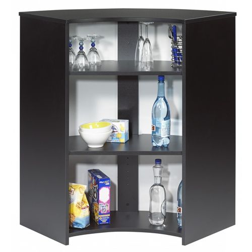 Meuble Comptoir Bar Noir 3 Niches Repose-pieds Métal 106,9 X 104,8 X 53,3 Cm - Coloris: Blanc