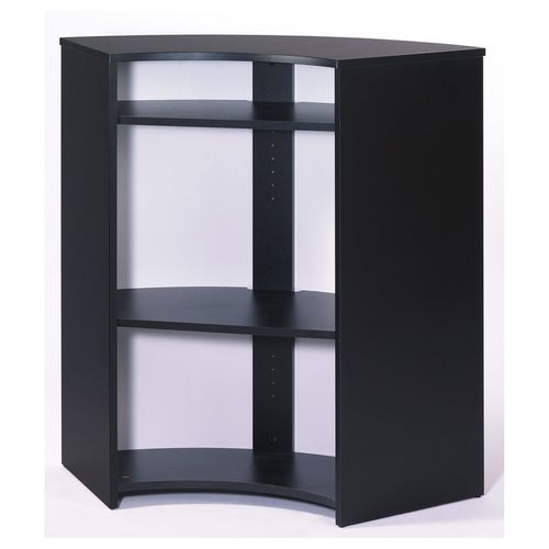 Meuble Comptoir Bar Noir 3 Niches Repose-pieds Métal 106,9 X 104,8 X 53,3 Cm - Coloris: Blanc