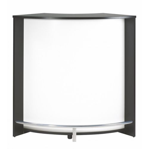 Meuble Comptoir Bar Noir 3 Niches Repose-pieds Métal 106,9 X 104,8 X 53,3 Cm - Coloris: Blanc