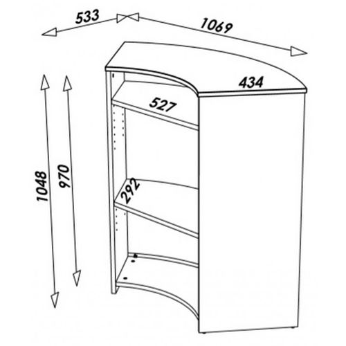 Meuble Comptoir Bar Noir 3 Niches Repose-pieds Métal 106,9 X 104,8 X 53,3 Cm - Coloris: Blanc