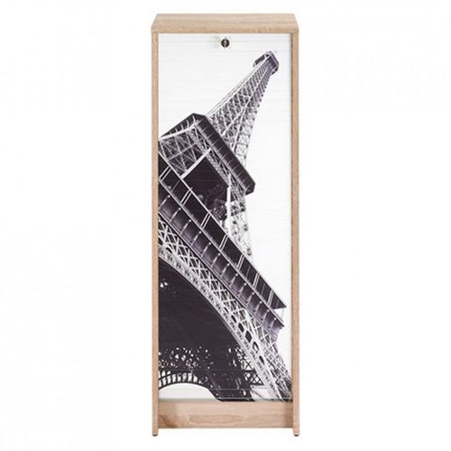 Classeur à Rideau Chêne 6 Niches L 37.8 H 103.8 P 38.4 Cm - Coloris: Tour Eiffel 750 751