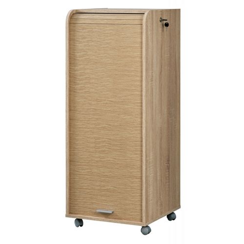 Caisson De Bureau Chêne 3 Tiroirs 3 Niches Mobile Serrure 47,2 X 107,6 X 47 Cm - Chêne Naturel