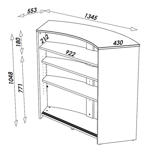 Meuble Bar Meuble Comptoir Noir Ou Blanc Face Noire 134,5 X 104,8 X 55,3 Cm - Coloris: Blanc