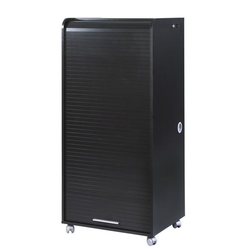 Armoire Informatique Mobile Noire 2 Tiroirs 5 Niches - Coloris: Noir