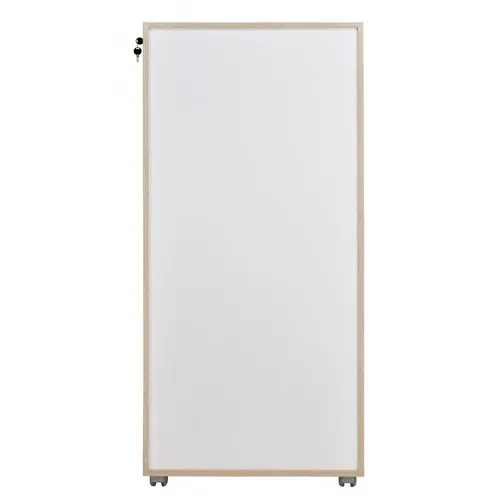 Armoire Informatique Mobile Chêne 2 Tiroirs 5 Niches L 65.2 H 139.9 P 53.1 Cm - Chêne Naturel