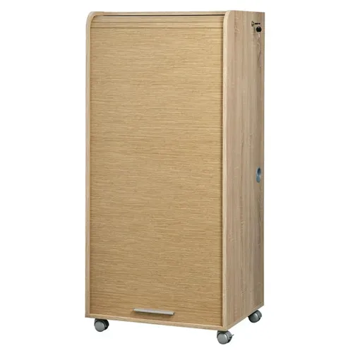 Armoire Informatique Mobile Chêne 2 Tiroirs 5 Niches L 65.2 H 139.9 P 53.1 Cm - Chêne Naturel