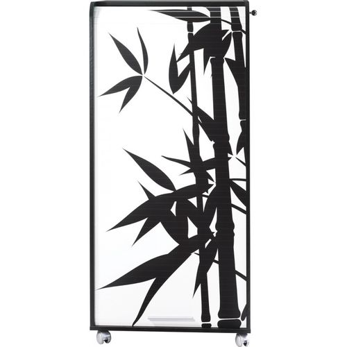 Armoire Informatique Mobile Noire 2 Tiroirs 5 Niches - Coloris: Bambous 912