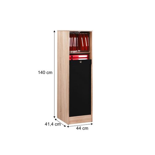 Classeur 140 cm MATHA imitation chêne et noir
