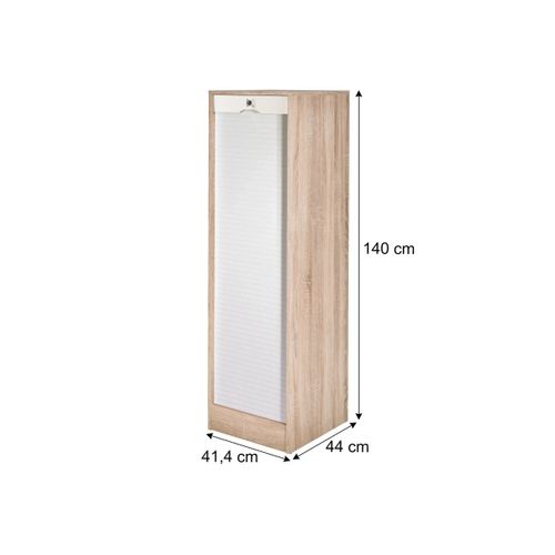 Classeur 140 cm MATHA imitation chêne et blanc