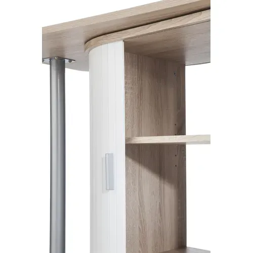 Mange-debout Chêne Blanc Table Pivotante 3 Niches 104,8 X 105,1 X 44 Cm
