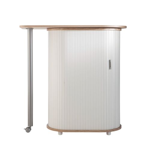 Mange-debout Chêne Blanc Table Pivotante 3 Niches 104,8 X 105,1 X 44 Cm