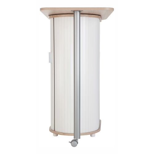 Mange-debout Chêne Blanc Table Pivotante 3 Niches 104,8 X 105,1 X 44 Cm