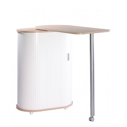 Mange-debout Chêne Blanc Table Pivotante 3 Niches 104,8 X 105,1 X 44 Cm