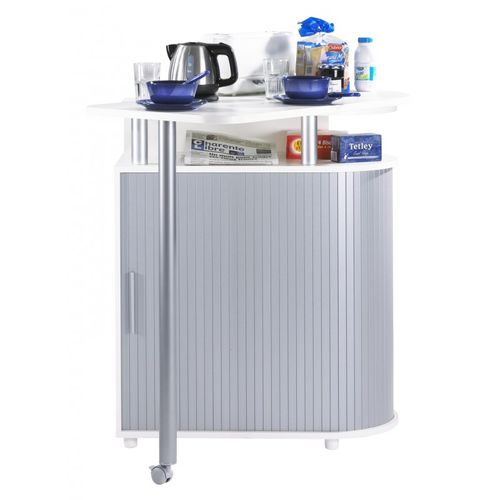 Mange-debout Blanc Et Alu Table Pivotante L 110 H 105.3 P55 Cm