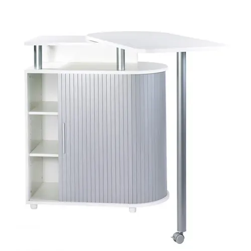 Mange-debout Blanc Et Alu Table Pivotante L 110 H 105.3 P55 Cm